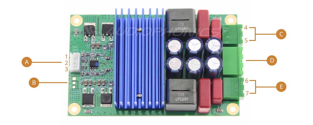 Schéma explicatif du Module Amplificateur stéréo Class D Infineon MA5332